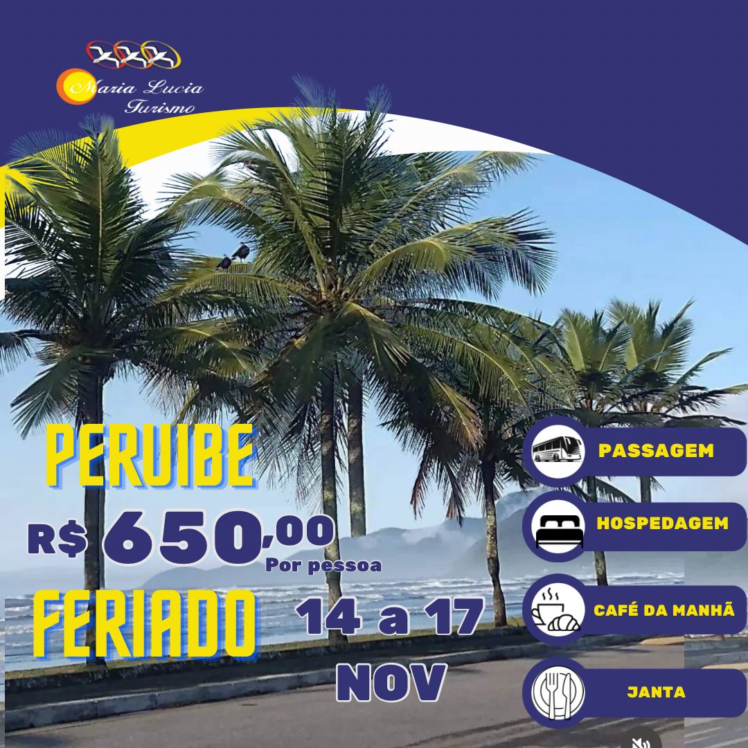 Peruíbe/SP - Feriado 14 a 17 de Novembro 2024